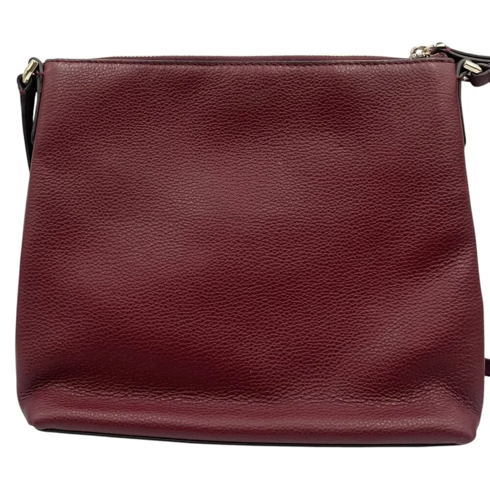 Kate Spade Crossbody Bag Jackson Top Zip Pebbled Leather Burgundy